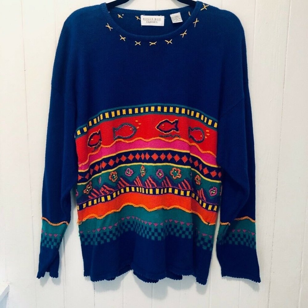 Bugle Boy Classic Vintage Pullover Crew Sweater